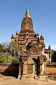 Bagan Myanmar. Temple clusters near the Gubyauknge, Myinkaba. 